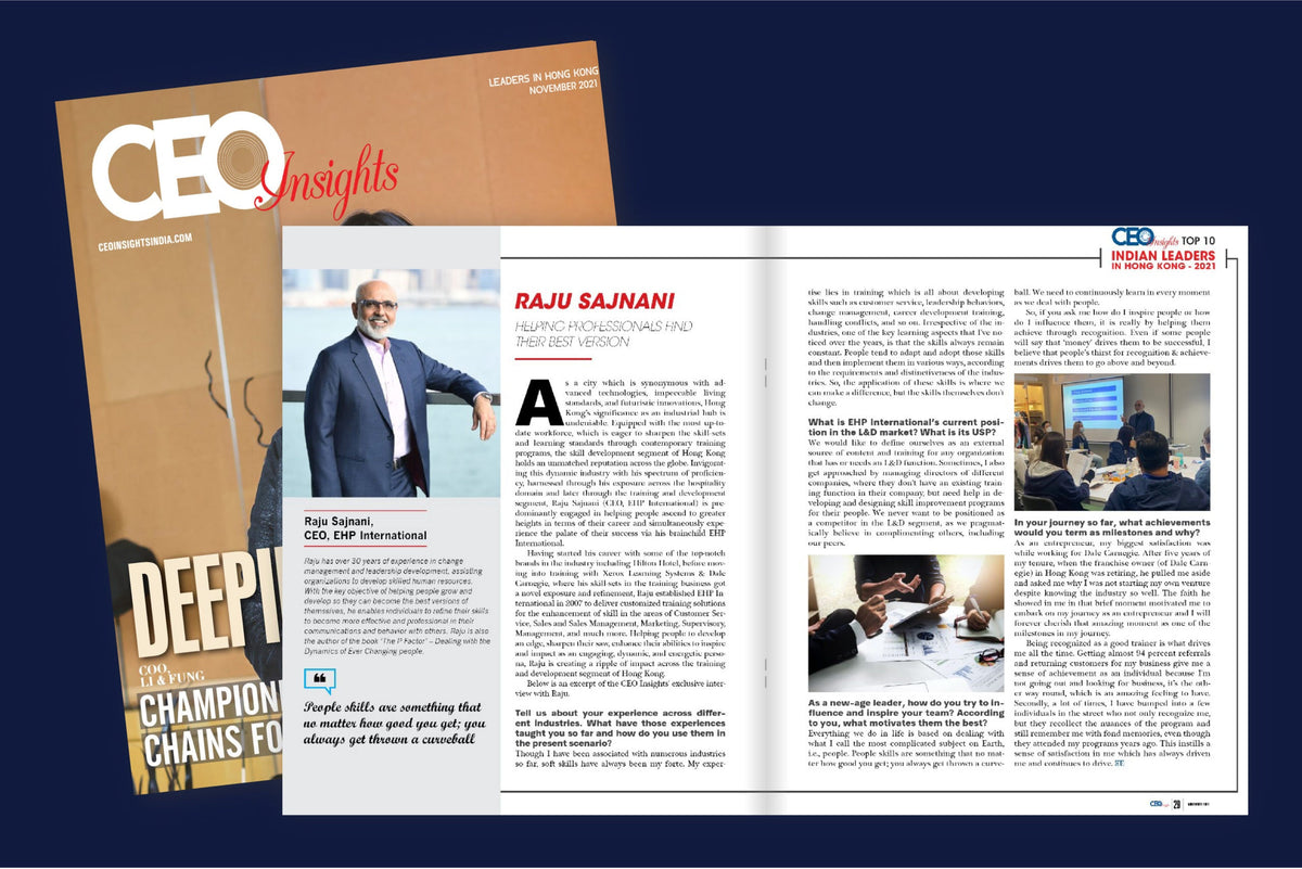 Raju Sajnani is shortlisted for Top 10 Best Indian Leaders in Hong Kong 2021