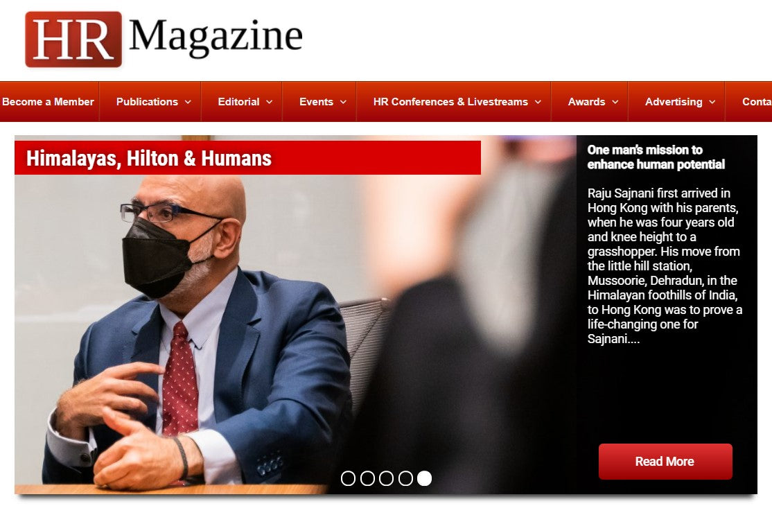 Raju Sajnani on HR Magazine – Himalayas, Hilton & Humans